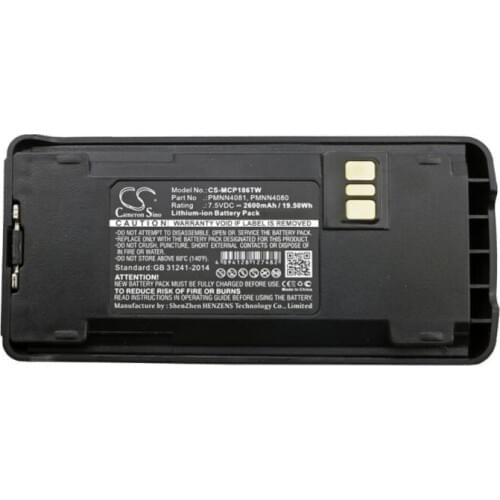 Cameron Sino 2600mAh battery for MOTOROLA CP1200 1300 1600 1660 185 PMNN4081 PMNN4081AR PMNN4081ARC Two-Way Radio Battery