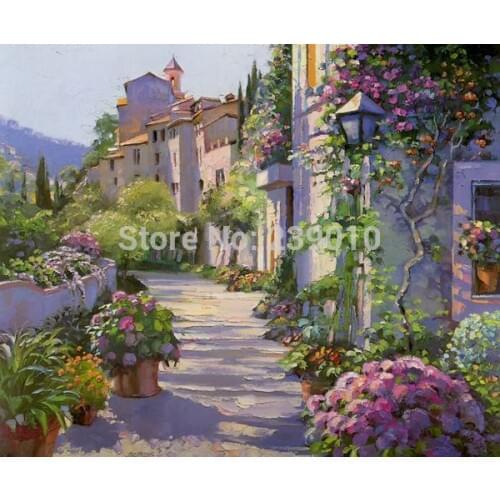 Free shipping Mediterranean sea landscape oil painting canvas printings printed on canvas wall art decoration picture EYA-44088