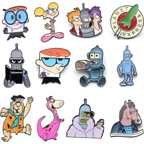 BG1454 Funny Anime Figures Enamel Pins Collections Cartoon Jewelry Brooches Denim Shirt Collar Badge Lapel Kids Friends Gifts