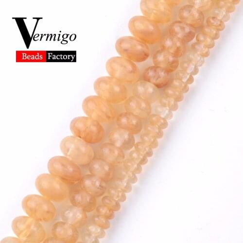 Wholesale Citrines Quartz Crystal Abacus Beads Natural Stones Rondelle Wheel Beads For Jewelry Making 2x4x6x8mm Diy Bracelet