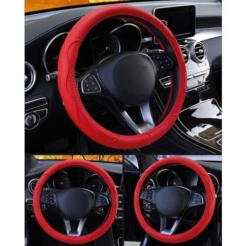 9 Colors Car PU Leather Steering-Wheel Cover Anti-slip Skidproof Durable 38CM Dynamic Fibre Steering Wheel Cover Universal