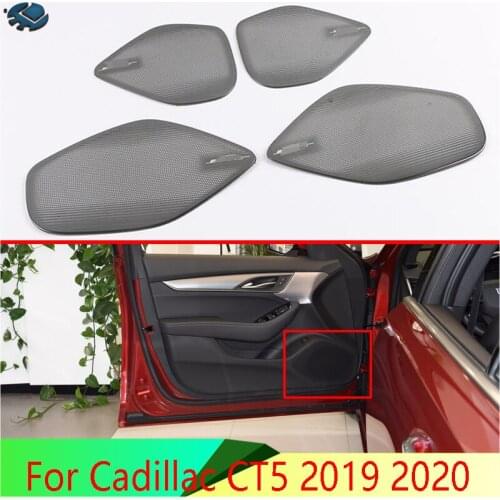 For Cadillac CT5 2019 2020 Stainless Steel Speaker Cover Interior Trim Side Door Stereo Bezel Collar Ring Garnish Molding