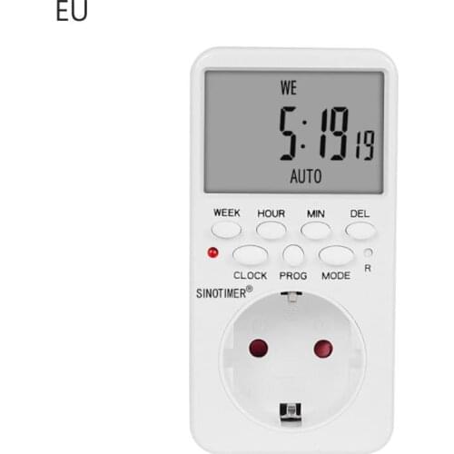 EU UK US Plug Outlet Electronic Digital Timer Socket with Timer 220V AC Socket Timer Plug Time Relay Switch Control Programmable