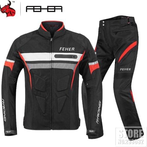 FEHER Summer Motorcycle Jacket Breathable Mesh Moto Jacket Motorbike Biker Motocross Chaqueta Racing Moto Jacket