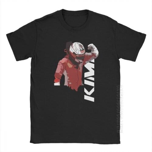 Kimi Raikkonen T Shirt Man Summer Style Tops Hip Hop Legend Icon Racing Motor Car T-Shirt Crew Neck Cotton Tee Shirt