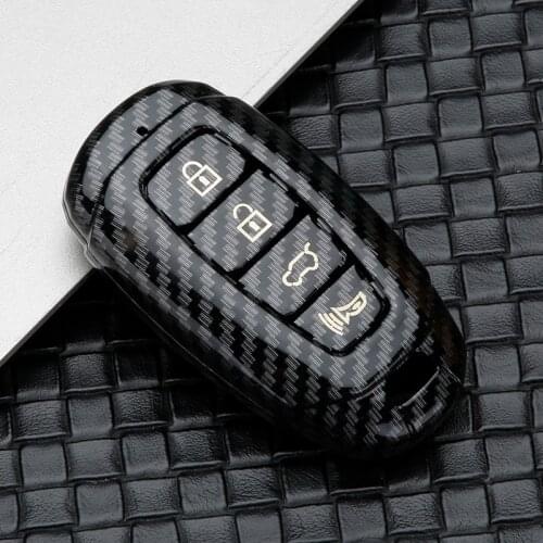 Glossy Carbon fiber ABS Key Case Fob Cover For Hyundai i30 Ix35 KONA Encino Solaris Azera Grandeur Ig Accent Santa Fe 2017-2019