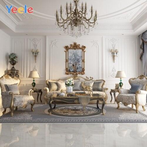Living Room Sofa Chandelier Interior Wedding Photocall Backdrop Photography Background For Photo Studio Vinyl Photophone Shoot