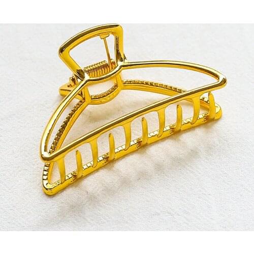 H:HYDE Women Girls Geometric Hair Claw Clamps Hair Crab Moon Shape Hair Clip Claws Solid Color Accessories Hairpin Gift