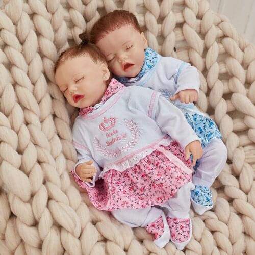 Hoomai 17 Inch Twins Reborn Baby 43CM Soft Body Bebe Reborn Dolls For Children Birthday Gift Toy