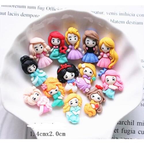 100pcs/lot Resin Lovely Little Girl Princess Flatback Cabochon Scrapbook Kawaii DIY Embellishments Accessories