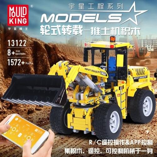 MOULD KING 13122 Classic City Engineering RC Excavator Car Building Blocks Remote Control Toy Brick kids Toys Boy