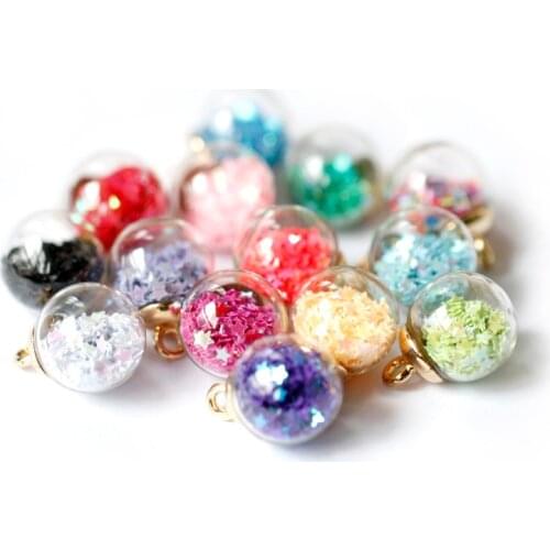 MRHUANG 10pcs/pack 16mm bling Star Glass Ball Charms Pendant fit Bracelet Necklace Hair Jewelry Accessories DIY Craft