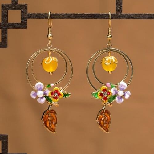 Royal Retro National Style Earrings Wholesale Original Qipao Accessories Earrings Personality Decoration No.1275