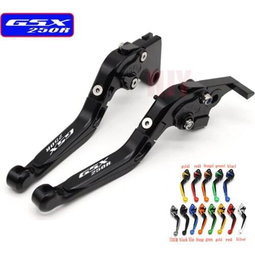 Laser Logo 13 Colors Folding Extendable Motorcycle Brake Clutch Levers For Suzuki gsx250R GSX 250R 2016-2018