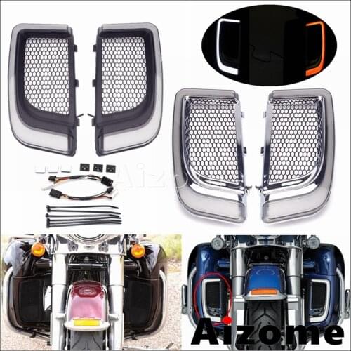 Motorcycle Lower LED Lighting Fairing Grills For Harley Touring Road Electra Street Glide Tri Glide Ultra CVO Limited 2014-2020