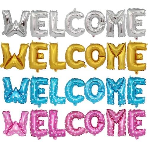 16-inch welcome letter balloon set Huan gold silver Rose gold aluminum foil balloons family party wedding decoration balloons