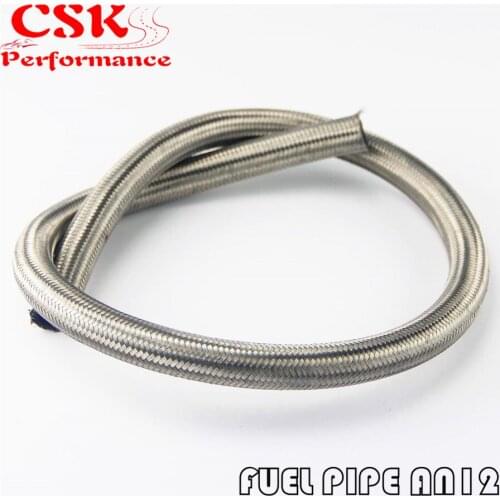 STAINESS STEEL NYLON NBRAIDED 12AN AN12 12-AN OIL/FUEL/GAS LINE/HOSE 1 METER 1M 3 FEET