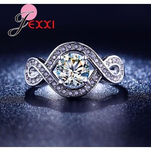 New Fashion Candy Shape White AAA Zircon Ring Sterling Silver Wedding Party Engagement Finger Rings For Women Girl Anel