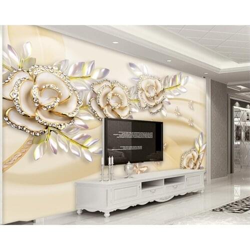 Beibehang wallpaper for walls 3 d 3d fashion high fashion European golden rose leaves photo wall mural wallpaper papel de parede