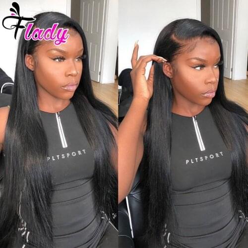 HD Transparent Lace Front Human Hair Wigs PrePlucked For Women Malaysian Straight 13x4 Lace Frontal Wig With Baby Hair Remy