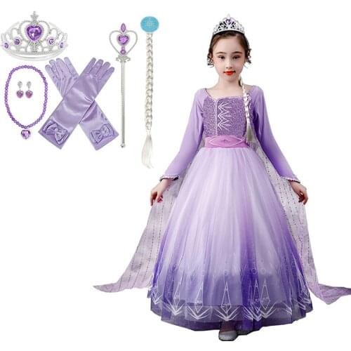 Halloween Purple Girls Princess Dresses Ball Gown Children Clothing Beauty Fancy Kids For Christmas Paty Lolita Dress Costume