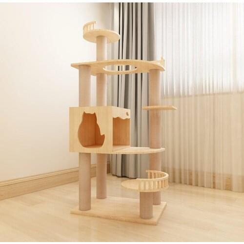 Solid Wood Cat Climbing Frame Space Capsule Cat Litter Cat Tree Cat Villa Cat Toy Solid Cat Furniture