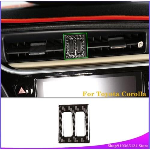 Real Carbon Fiber (Soft) Auto Central Control Air Outlet Sticker For 2014-2018 Toyota Corolla Car Exterior Accessories 1 Set