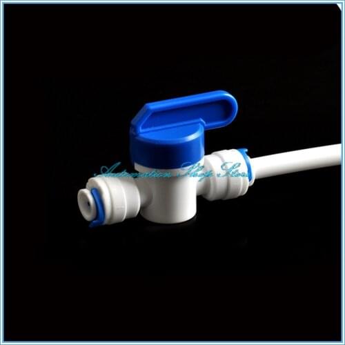 1/4" Inline Tube tap shut off Ball Valve Quick Fitting Connection Aquarium RO Water Filter Reverse Osmosis System
