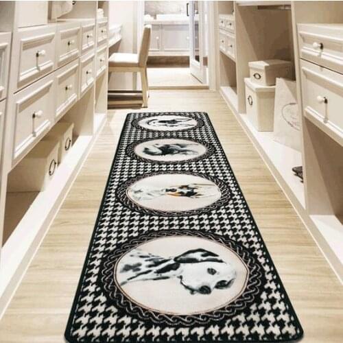 Retro Houndstooth Dog lovely Kitchen Mat printed Entrance/Hallway Doormat Carpet for Living Room Parlor bathroom Rug bed blanket