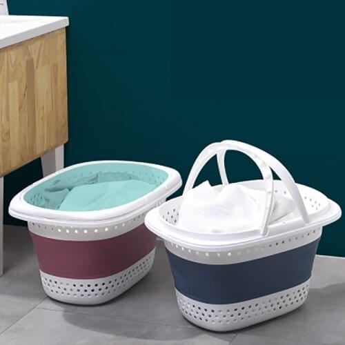 Collapsible Plastic Laundry Basket Folding Pop Up Laundry Basket Storage Container Organizer for Kids Toys or College Dorm Rooms