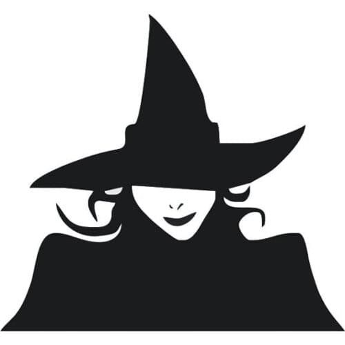 SLIVERYSEA 12cm*13cm Cartoon Witch Silhouette Halloween Car Stickers Vinyl Car Styling Car Window Sticker and Decal #B1546