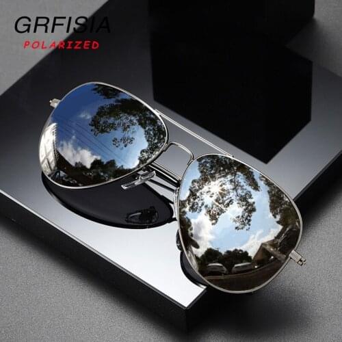 GRFISIA Retro Style Pilot Polarized Sunglasses Men Women High Quality Alloy Frame Vintage Sun Glasses Driveing Travel Gafas A62