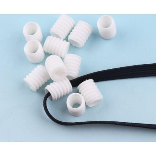 100pcs 2mm Elastic Cord Stopper Rope Cord end Toggles Rope Silicone Cord Stopper Cord Toggle Clip Cord locks