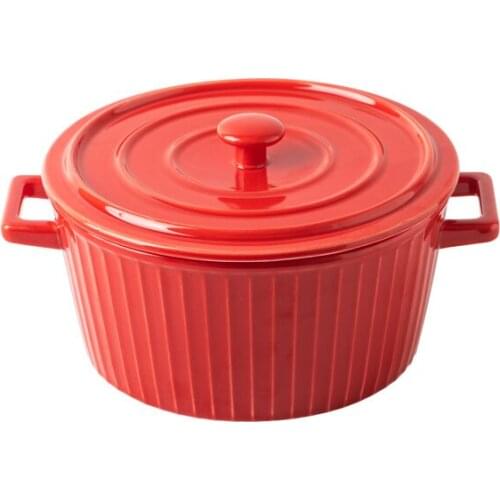 Nordic INS Soup Bowl With Lid Kitchen Tools Ceramic Baking Dish Sushi Food Salad Fruit Dinner Deep Plate Hotel Tableware LA205