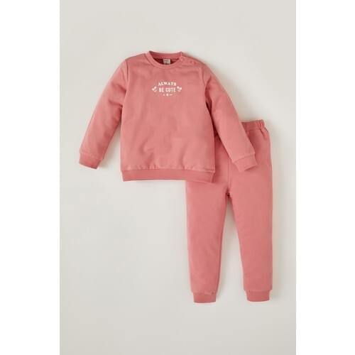 Baby Girl Letter Printed Sweatshirt And Sweatpants
