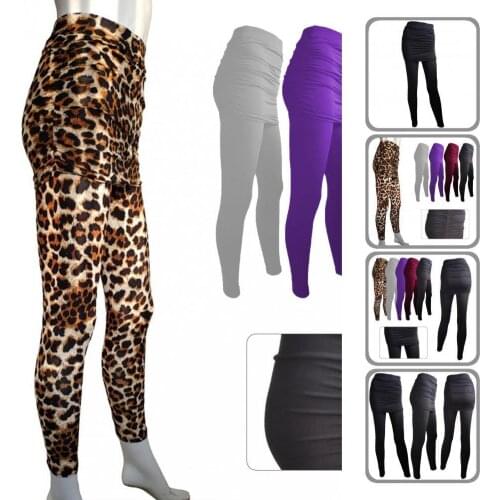Comfortable Fashion Fake Two Piece Leggings Skirt Activewear Slim Leggings Skirt Solid Color for Lounge