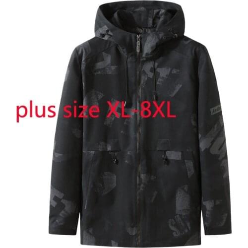 New Arrival Fashion Suepr Large Spring And Autumn Men Long Camouflage Hooded Windbreaker Thin Coat Plus Size XL-5XL 6XL 7XL 8XL