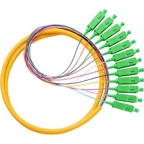 High Quality SC 12 Cores Optical Fiber Pigtail FTTH SC APC 12 Core Simplex mode Fiber Optic Pigtail