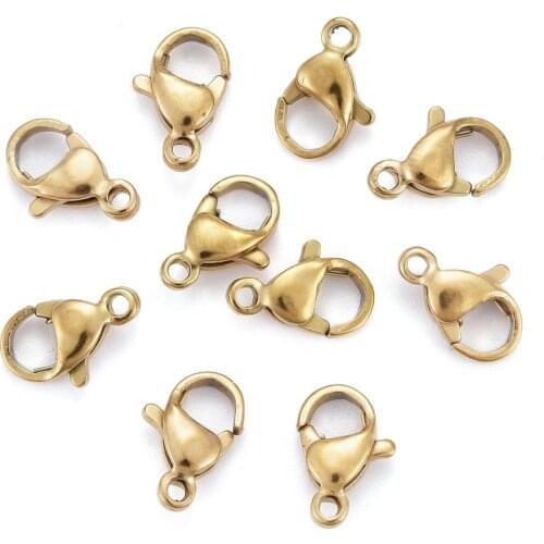 20pcs/lot 10x6x3mm Plated Stainless Steel Lobster Claw Clasps for DIY keychain Necklace Bracelet Chain Fashion Jewelry Findings