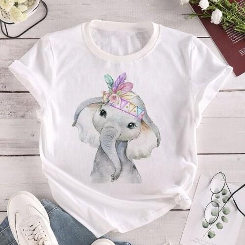 Woman Round Collar Short Sleeve Graphic Tees T-Shirt Female Cartoons Printing Tops T Shirts for Women Top Summer Clothes