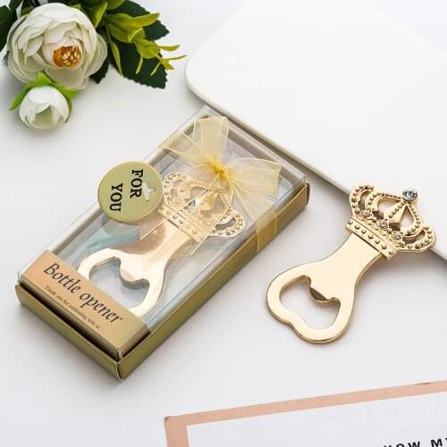 10 pcs/lot Party Favors Wedding Souvenir Gifts Personalized Crown Bottle Opener Presents For Baby Shower Guest Giveaways