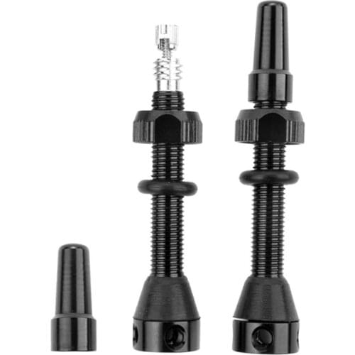 2 Pack Valve CNC Alloy Stem with Cap Portable 40mm Tubeless Tire Presta Waterproof Cycling Elements for MTB Road Bike