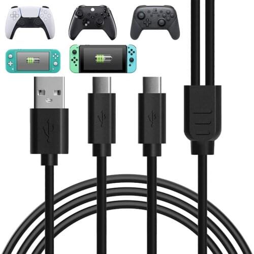 2-in-1 Double Handle Charging Cable for PS5 Controller 9.8 Ft USB Type C Double Handle Charging Cord for PS5 Controller 3M