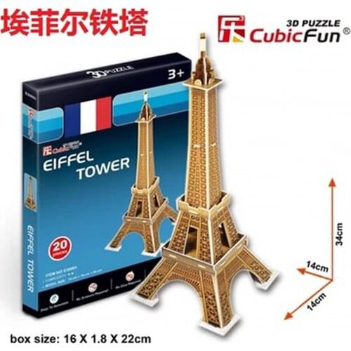 3D Puzzles Eiffel tower Paper Model DIY Creative gift Children Educational toys hot Mini world famous architectural model T5