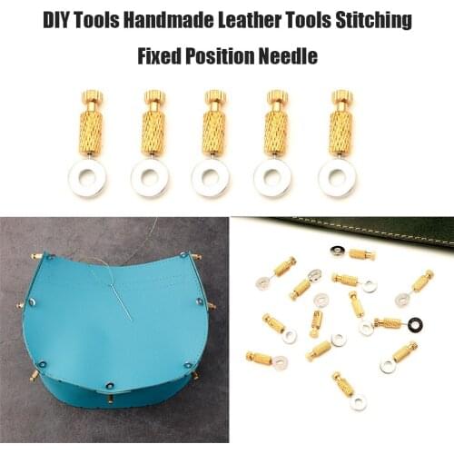 5pcs Handmade Leather DIY Tool Fixed Position Basting Needle Stitching Locking Suture Edge Leather Sewing Craft Located Craft