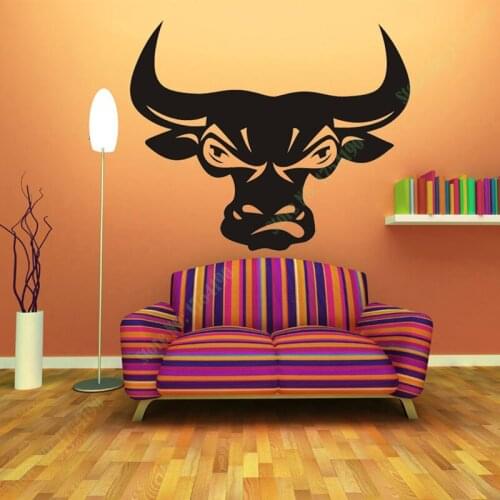 Free Shipping Tau Wall stickers Home decor SIze:500mm*600mm PVC Vinyl paster Removable Art Mural Wall Street cattle Cow RS5060