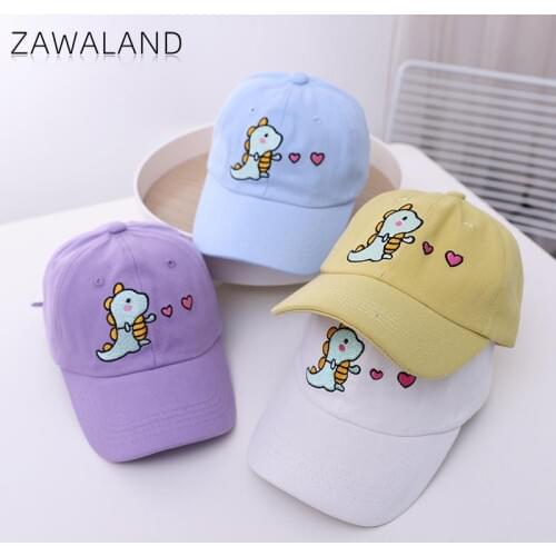 Zawaland Fashion Dinosaur Baseball Cap Cute Cartoon Adjustable Hats Casual Boy Girl Sun Hat 2021 Spring Summer Hip Hop Hats