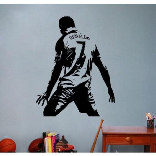 Cristiano Ronaldo Vinyl Wall Sticker Soccer Athlete Ronaldo Wall Decals Art Mural For Kis Room Living Room Decoration joy043