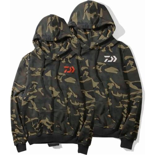 2019 Camouflage Fishing Hooded Clothing DAIWA Mens Spring Autumn Fishing Hoodie Windbreaker Outdoor Fleece DAWA Fishing Hooded