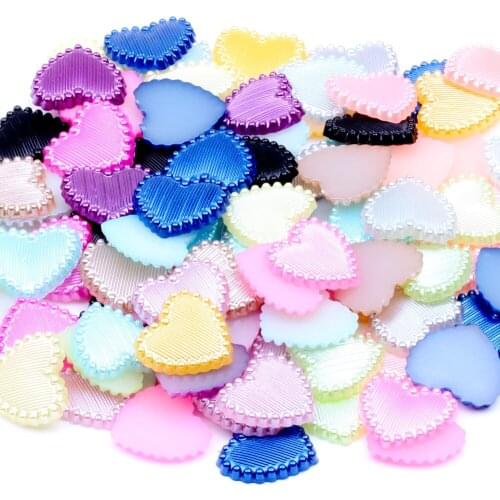 Cheap 14mm ABS Flatback Half Round Pearls Heart Shape Imitation Pearls Beads DIY Bracelet Jewelry Accessories Making Wholesale